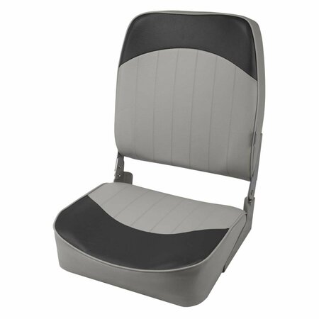 WISE 21.5 in. Promotional High Back Fishing Seat Gray & Charcoal 8WD781PLS-664